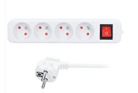 4z prodlužovací přívod, 5m, 3 x 1mm2, bílý,vypinač /PP33/
