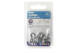 Háček se závitem 40x2,8mm Zn (10ks) /600847/