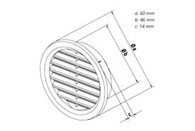 Mřížka větrací kruhová VM, Ø 50 mm, 4 ks, bílá 0413