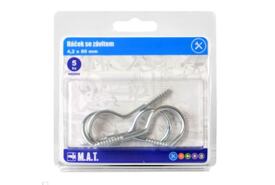 Háček se závitem 80x4,2mm Zn (5ks) /600855/