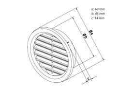 Mřížka větrací kruhová VM, Ø 50 mm, 4 ks, hnědá 0414