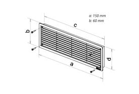Mřížka větrací krytka VMD, 150 x 60 mm, 2 ks, bílá 0235
