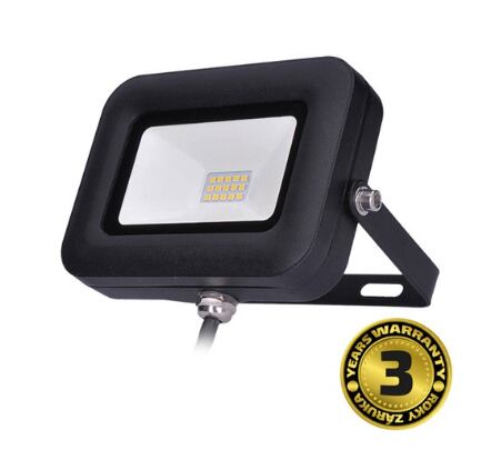 LED reflektor PRO, 10W, 850lm,5000K IP65 230V, černá /WM-10W-L/