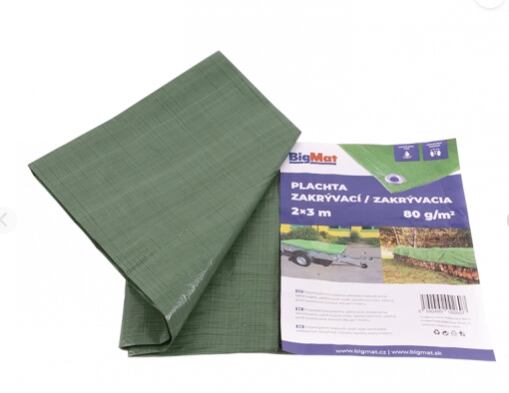 Plachta zakrývací BigMat 80g ZELENÁ 4x5m /109263/