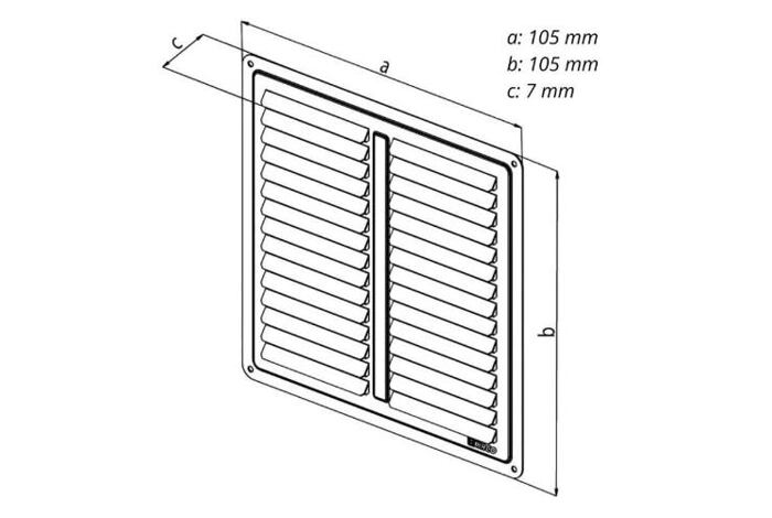 Mřížka větrací - krytka NVM, 100 x 100 mm K, nerez 0709