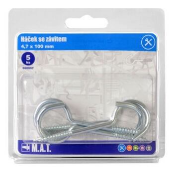 Háček se závitem 100x4,7mm Zn (5ks) /600857/