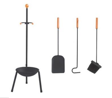 Nářadí krbové 67cm ocel černá /3díly+stojánek/ 760117
