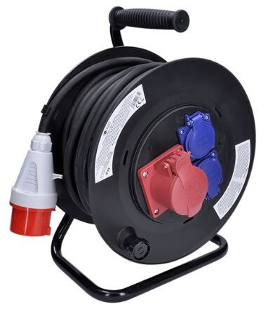 3z prodlužovací přívod - na bubnu, venk.400+230V 25m guma /PB40/