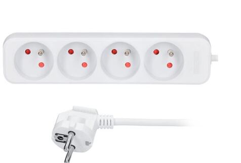 4z prodlužovací přívod, 2m, 3 x 1mm2, bílý /PP21/