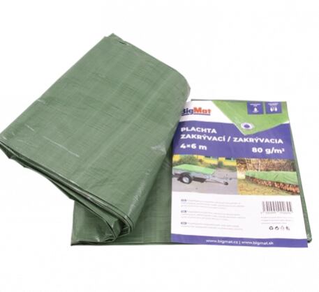 Plachta zakrývací BigMat 80g ZELENÁ 4x6m /109264/