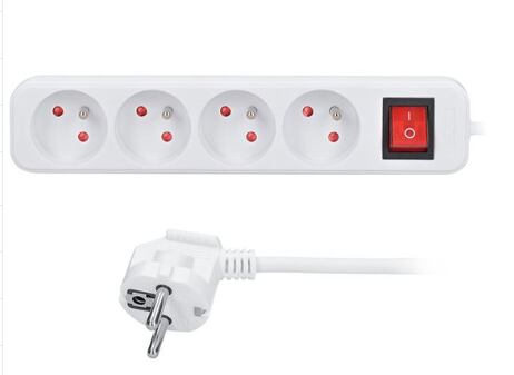 4z prodlužovací přívod, 5m, 3 x 1mm2, bílý,vypinač /PP33/