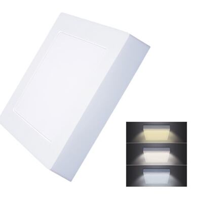 LED panel přisazený, 12W, 900lm, 3,4,6000K, čtver.,bílý /WD171/