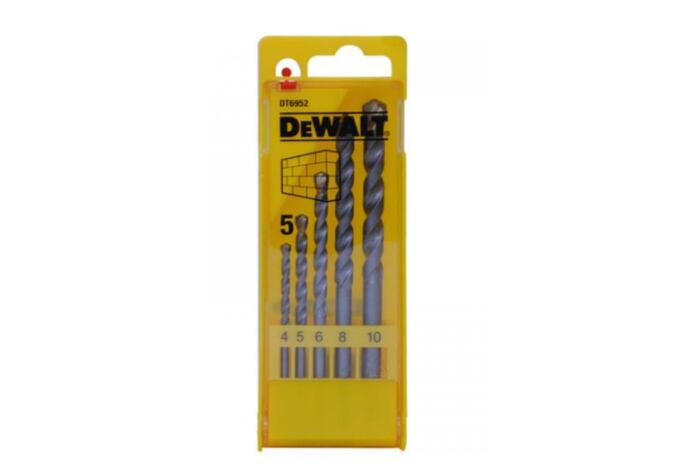 Sada vrtáků do betonu, 5ti dílná /válcová stopka 4, 5, 6, 8, 10mm/  DeWALT DT6952-QZ