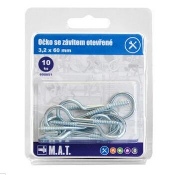 Háček se závitem 60x3,2mm Zn (10ks) /600851/