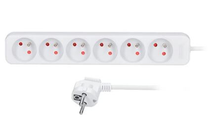 6z prodlužovací přívod, 2m, 3 x 1mm2, bílý, /PP61/